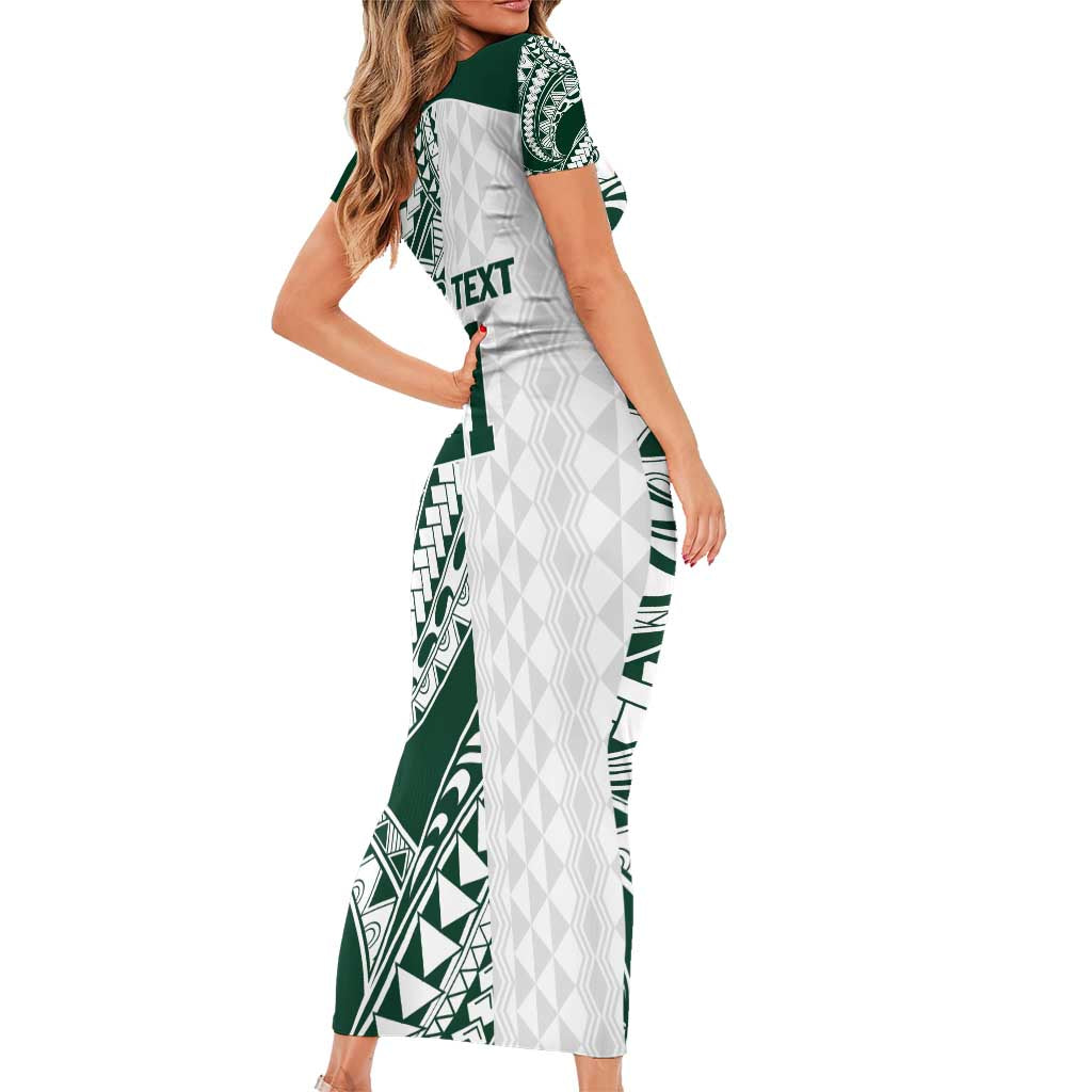 Polynesian Hawaii Volleyball Custom Family Matching Short Sleeve Bodycon Dress and Hawaiian Shirt Kakau with Sport Style LT9 - Polynesian Pride