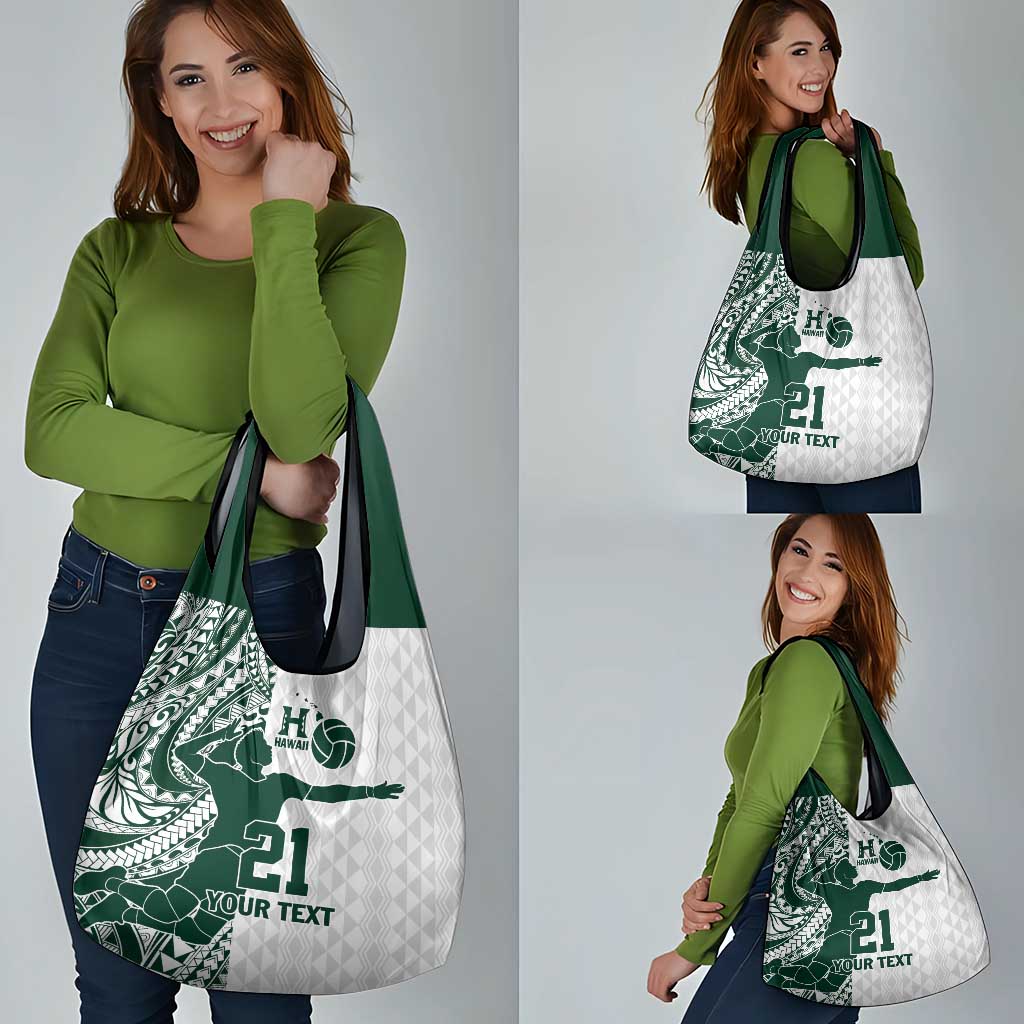 Polynesian Hawaii Volleyball Custom Grocery Bag Kakau with Sport Style