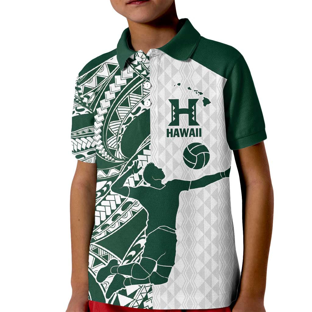 Polynesian Hawaii Volleyball Custom Kid Polo Shirt Kakau with Sport Style