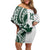 Polynesian Hawaii Volleyball Custom Off Shoulder Short Dress Kakau with Sport Style