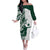 Polynesian Hawaii Volleyball Custom Off The Shoulder Long Sleeve Dress Kakau with Sport Style