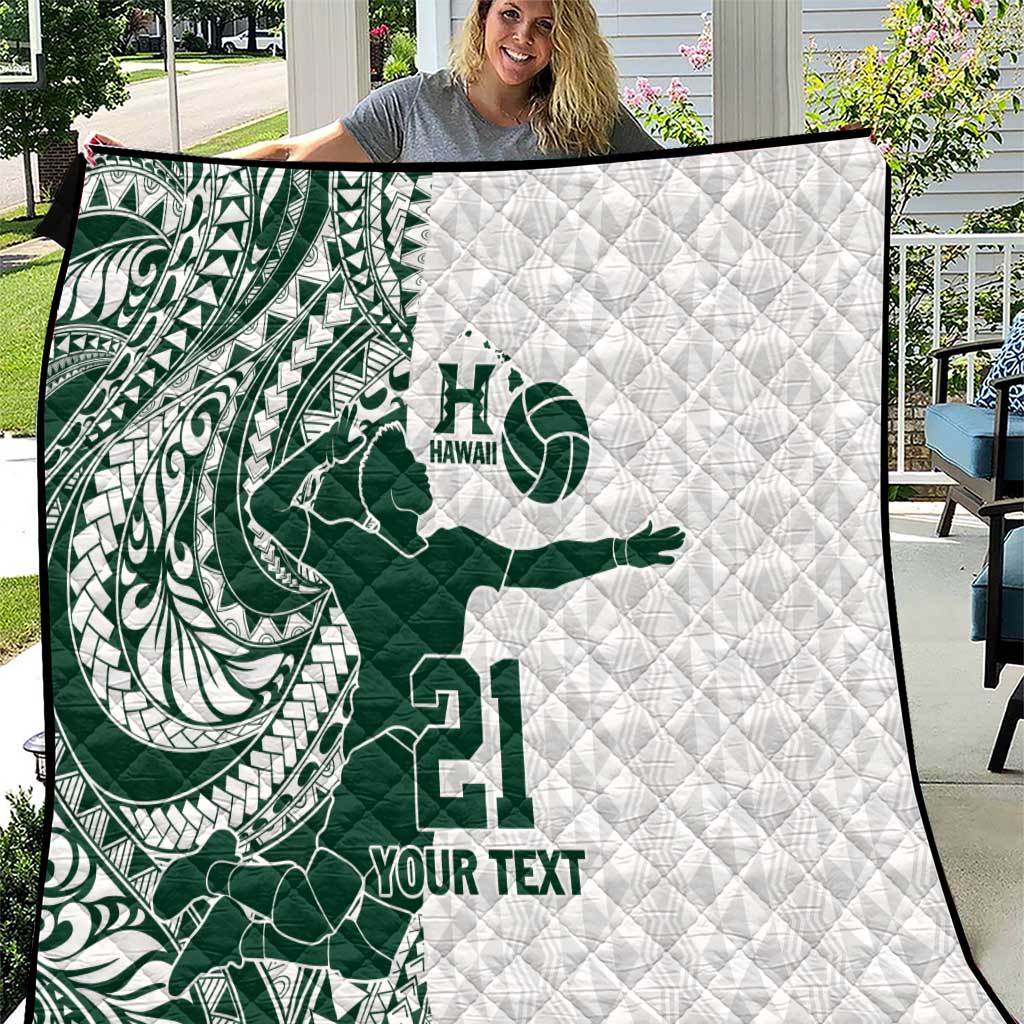 Polynesian Hawaii Volleyball Custom Quilt Kakau with Sport Style