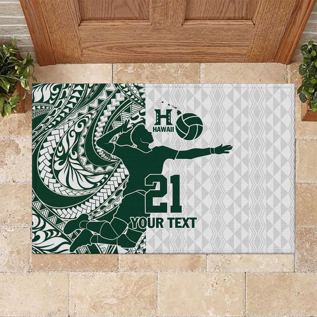 Polynesian Hawaii Volleyball Custom Rubber Doormat Kakau with Sport Style