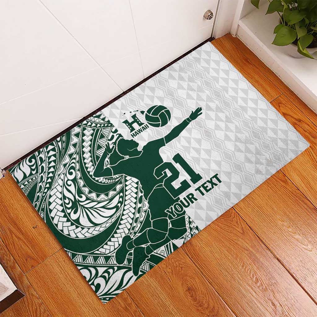 Polynesian Hawaii Volleyball Custom Rubber Doormat Kakau with Sport Style