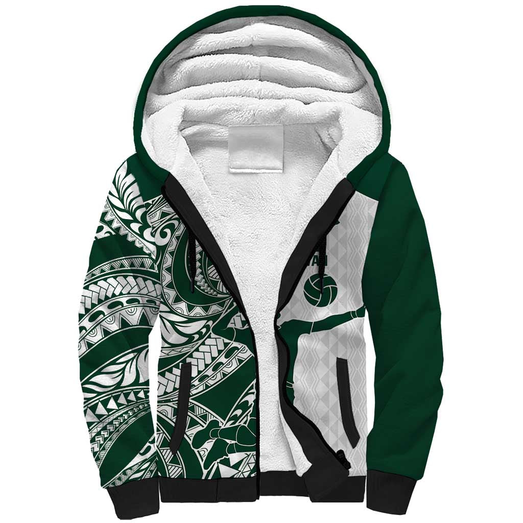 Polynesian Hawaii Volleyball Custom Sherpa Hoodie Kakau with Sport Style