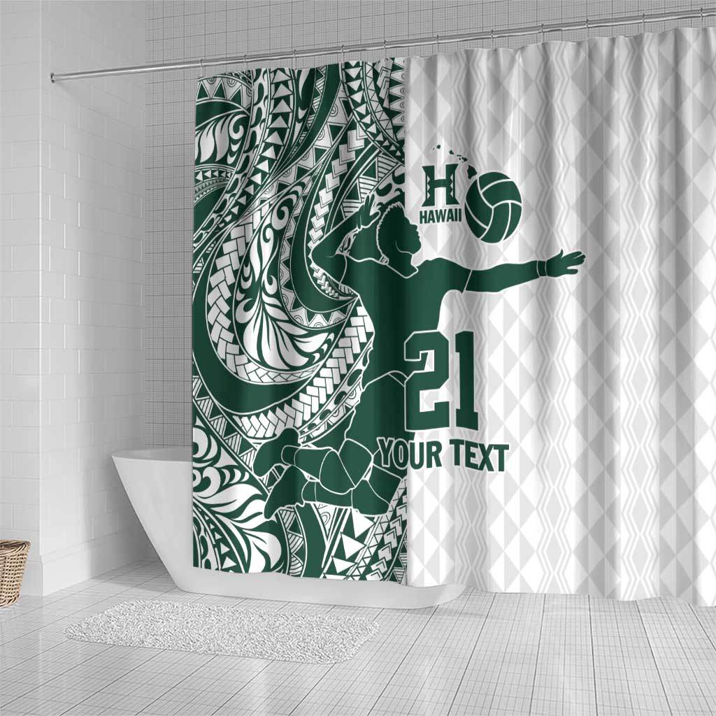 Polynesian Hawaii Volleyball Custom Shower Curtain Kakau with Sport Style