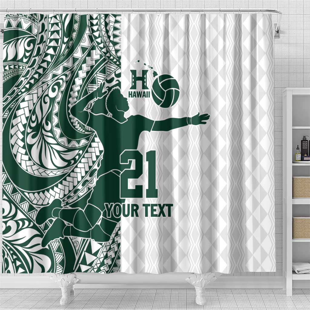 Polynesian Hawaii Volleyball Custom Shower Curtain Kakau with Sport Style