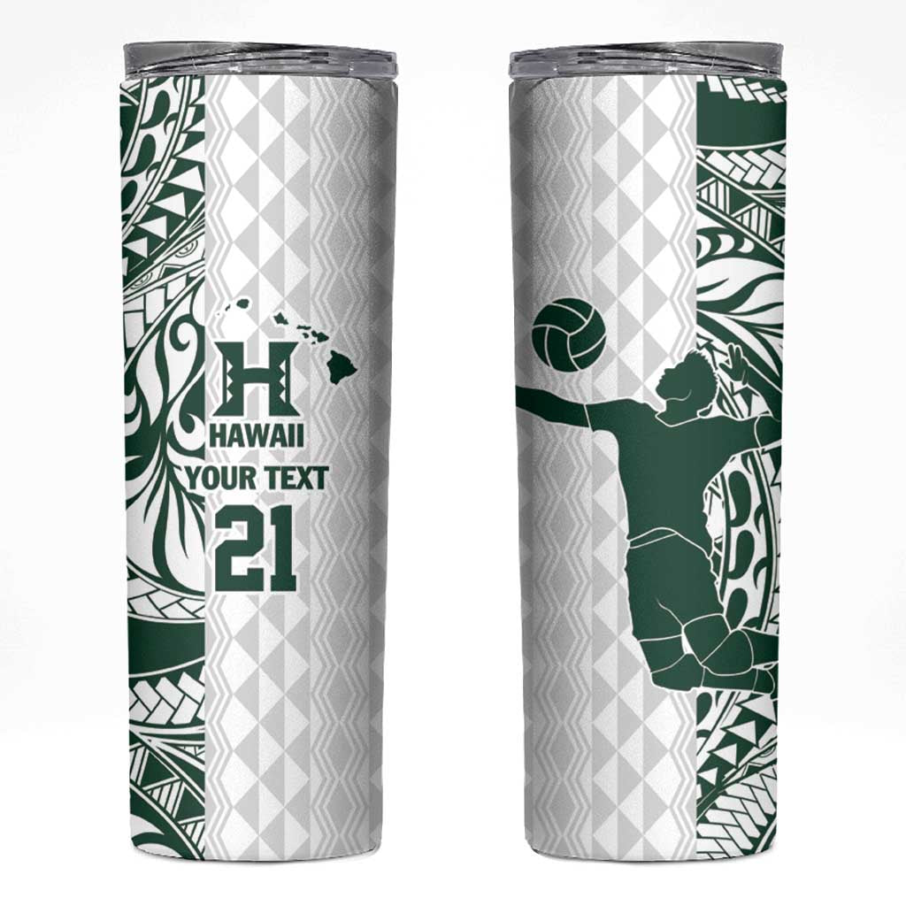 Polynesian Hawaii Volleyball Custom Skinny Tumbler Kakau with Sport Style