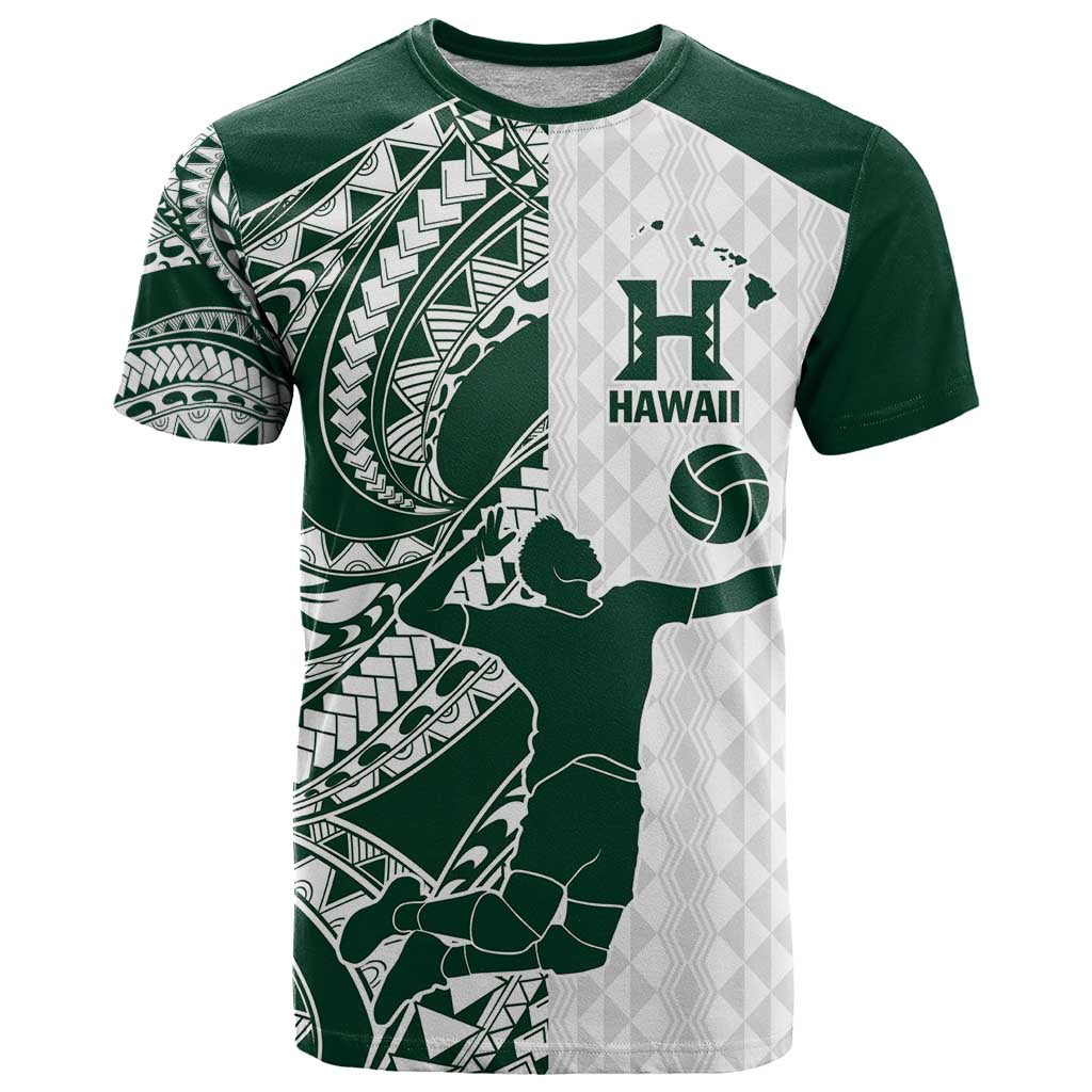 Polynesian Hawaii Volleyball Custom T Shirt Kakau with Sport Style