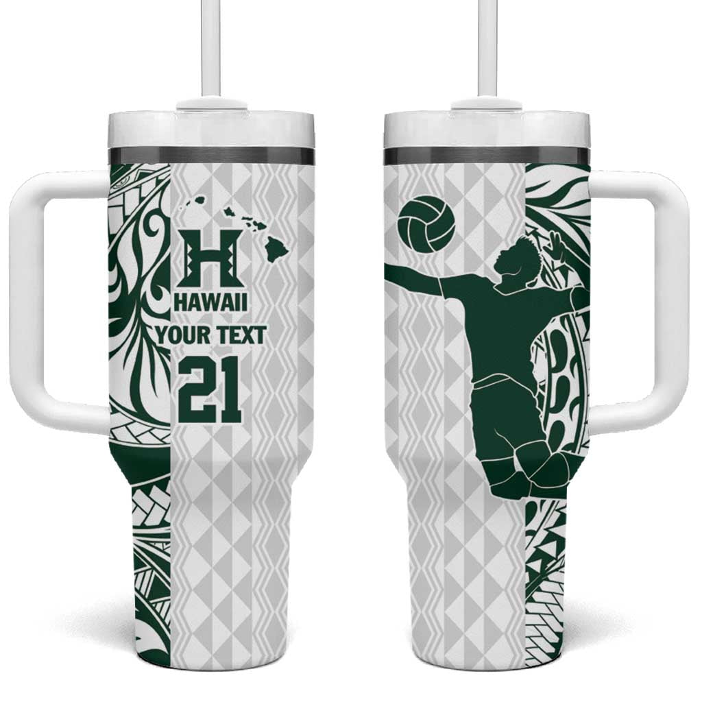 Polynesian Hawaii Volleyball Custom Tumbler With Handle Kakau with Sport Style