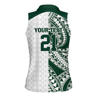 Polynesian Hawaii Volleyball Custom Women Sleeveless Polo Shirt Kakau with Sport Style