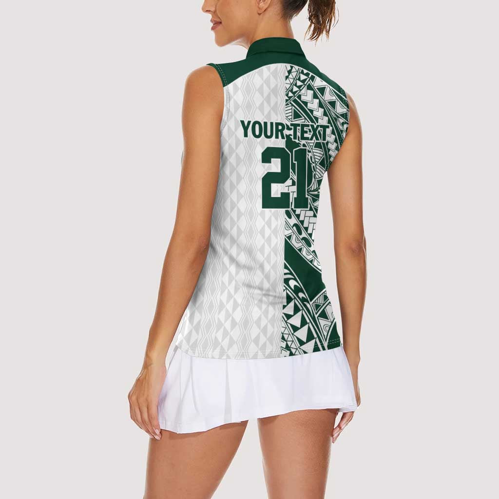 Polynesian Hawaii Volleyball Custom Women Sleeveless Polo Shirt Kakau with Sport Style