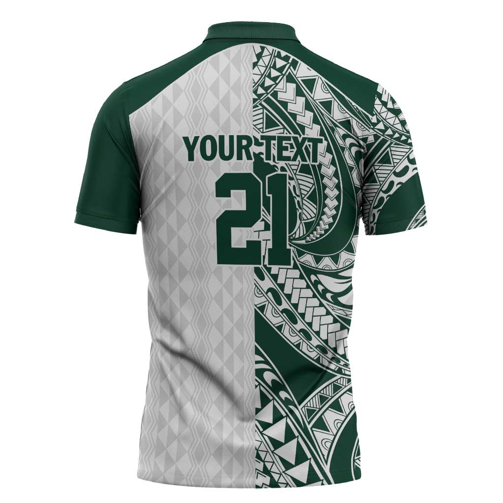 Polynesian Hawaii Volleyball Custom Zipper Polo Shirt Kakau with Sport Style - Polynesian Pride