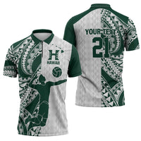 Polynesian Hawaii Volleyball Custom Zipper Polo Shirt Kakau with Sport Style - Polynesian Pride