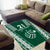 Polynesian Hawaii Volleyball Custom Area Rug Green Kakau with Map Motif