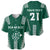 Polynesian Hawaii Volleyball Custom Baseball Jersey Green Kakau with Map Motif