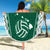 Polynesian Hawaii Volleyball Custom Beach Blanket Green Kakau with Map Motif