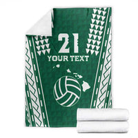 Polynesian Hawaii Volleyball Custom Blanket Green Kakau with Map Motif LT9 - Polynesian Pride