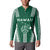 Polynesian Hawaii Volleyball Custom Button Sweatshirt Green Kakau with Map Motif