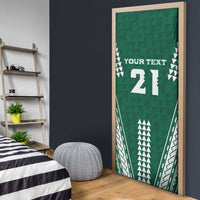 Polynesian Hawaii Volleyball Custom Door Cover Green Kakau with Map Motif - Polynesian Pride
