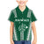 Polynesian Hawaii Volleyball Custom Family Matching Mermaid Dress and Hawaiian Shirt Green Kakau with Map Motif