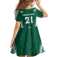 Polynesian Hawaii Volleyball Custom Family Matching Puletasi and Hawaiian Shirt Green Kakau with Map Motif