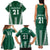 Polynesian Hawaii Volleyball Custom Family Matching Tank Maxi Dress and Hawaiian Shirt Green Kakau with Map Motif