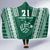 Polynesian Hawaii Volleyball Custom Hooded Blanket Green Kakau with Map Motif