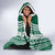 Polynesian Hawaii Volleyball Custom Hooded Blanket Green Kakau with Map Motif