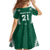 Polynesian Hawaii Volleyball Custom Kid Short Sleeve Dress Green Kakau with Map Motif