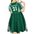 Polynesian Hawaii Volleyball Custom Kid Short Sleeve Dress Green Kakau with Map Motif