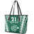 Polynesian Hawaii Volleyball Custom Leather Tote Bag Green Kakau with Map Motif