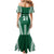 Polynesian Hawaii Volleyball Custom Mermaid Dress Green Kakau with Map Motif