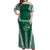 Polynesian Hawaii Volleyball Custom Off Shoulder Maxi Dress Green Kakau with Map Motif