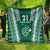 Polynesian Hawaii Volleyball Custom Quilt Green Kakau with Map Motif