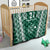 Polynesian Hawaii Volleyball Custom Quilt Green Kakau with Map Motif