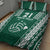 Polynesian Hawaii Volleyball Custom Quilt Bed Set Green Kakau with Map Motif