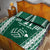 Polynesian Hawaii Volleyball Custom Quilt Bed Set Green Kakau with Map Motif