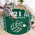 Polynesian Hawaii Volleyball Custom Round Carpet Green Kakau with Map Motif