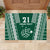 Polynesian Hawaii Volleyball Custom Rubber Doormat Green Kakau with Map Motif