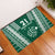 Polynesian Hawaii Volleyball Custom Rubber Doormat Green Kakau with Map Motif