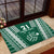 Polynesian Hawaii Volleyball Custom Rubber Doormat Green Kakau with Map Motif