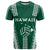 Polynesian Hawaii Volleyball Custom T Shirt Green Kakau with Map Motif