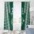 Polynesian Hawaii Volleyball Custom Window Curtain Green Kakau with Map Motif