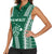 Polynesian Hawaii Volleyball Custom Women Sleeveless Polo Shirt Green Kakau with Map Motif