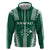 Polynesian Hawaii Volleyball Custom Zip Hoodie Green Kakau with Map Motif