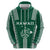 Polynesian Hawaii Volleyball Custom Zip Hoodie Green Kakau with Map Motif