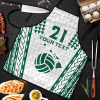 Polynesian Hawaii Volleyball Custom Apron White Kakau with Map Motif - Polynesian Pride