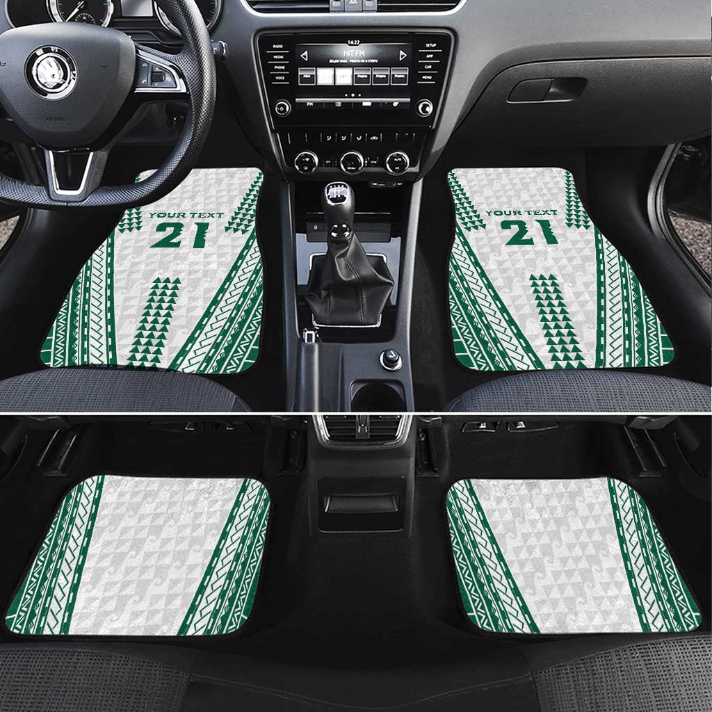 Polynesian Hawaii Volleyball Custom Car Mats White Kakau with Map Motif