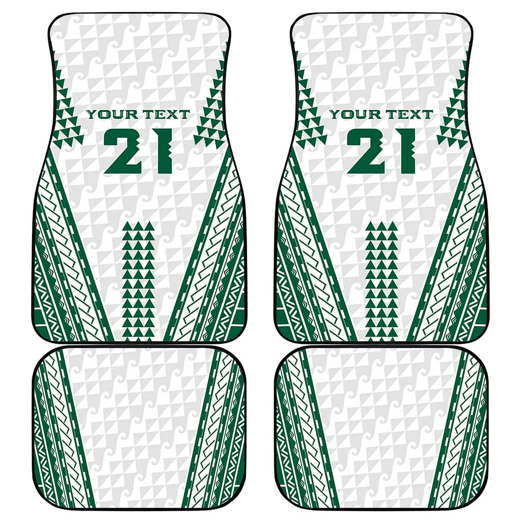 Polynesian Hawaii Volleyball Custom Car Mats White Kakau with Map Motif